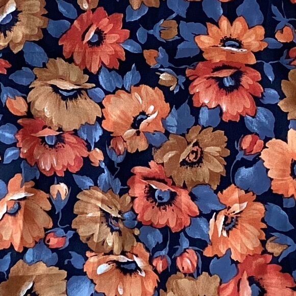 Orange brown floral scarf.  SC0033 - Picture 6 of 6